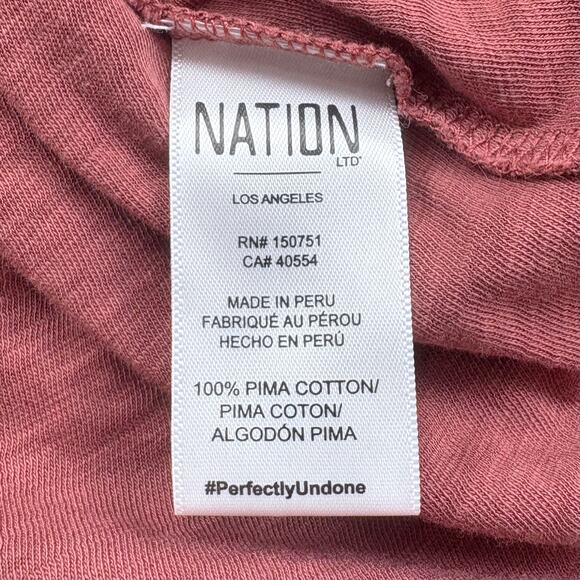 Nation LTD Emilia V-Neck Puff Drama Sleeve Top in Rusted Rose Size Medium - Picture 8 of 11